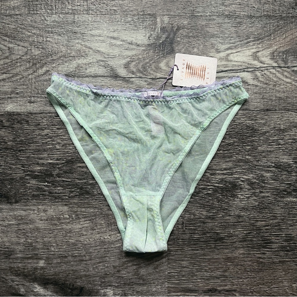 NWT Cheetah Print Mesh Crotchless High-Leg Bikini